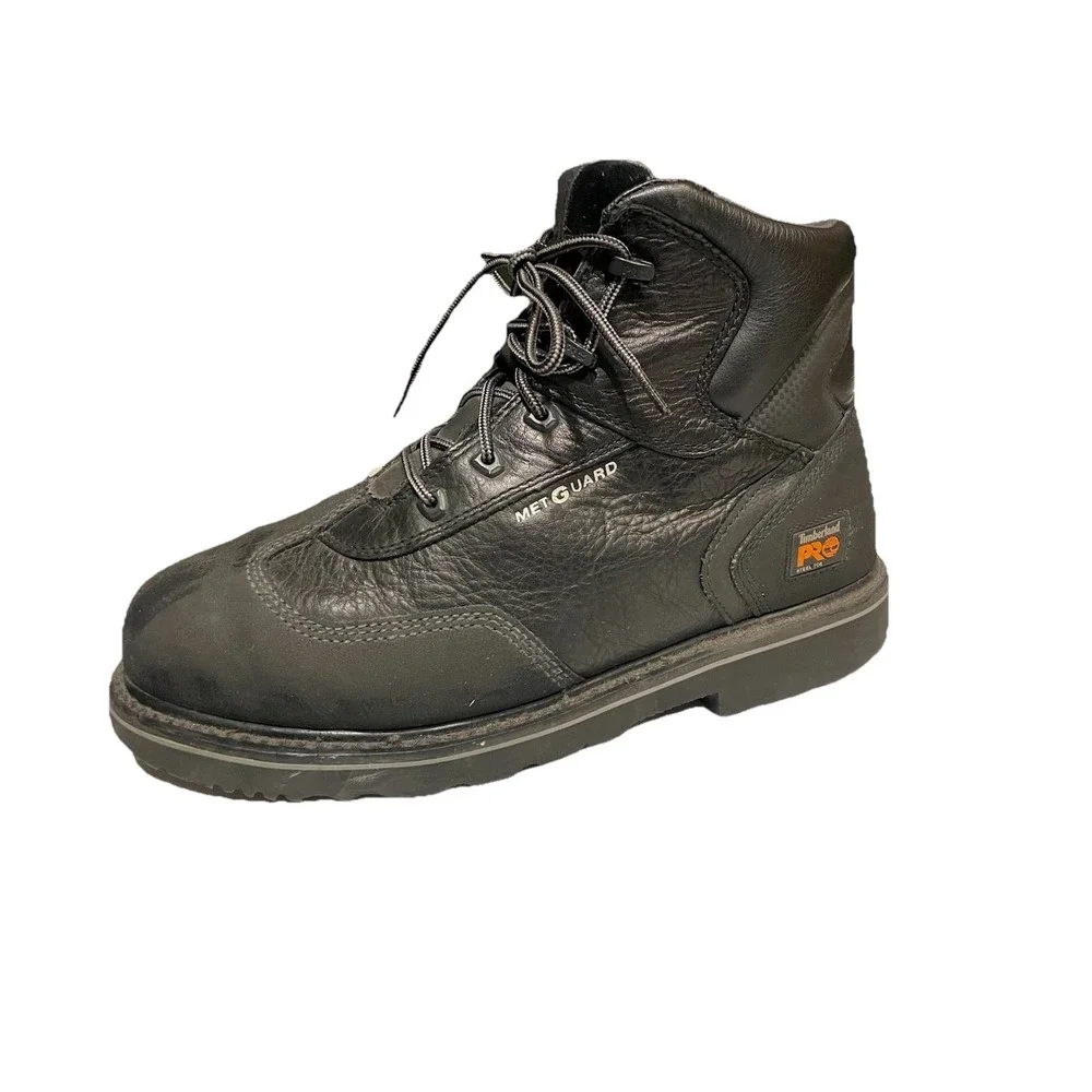 Timberland PRO Met Guard Steel Toe Work Boots Black Leather Safety Mens 13W